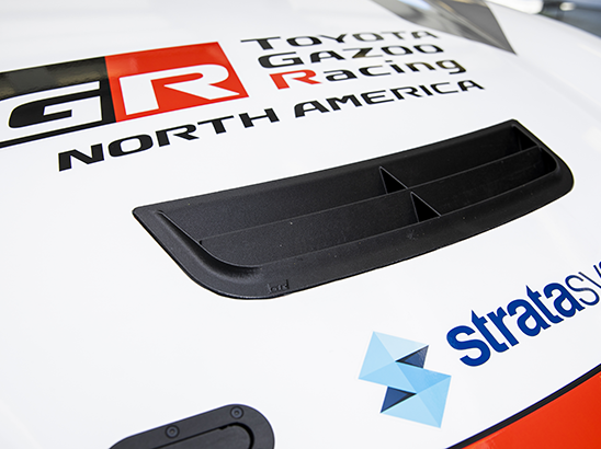 Car Hood Scoop 3D printed with Statasys Carbon Fiber FDM Material